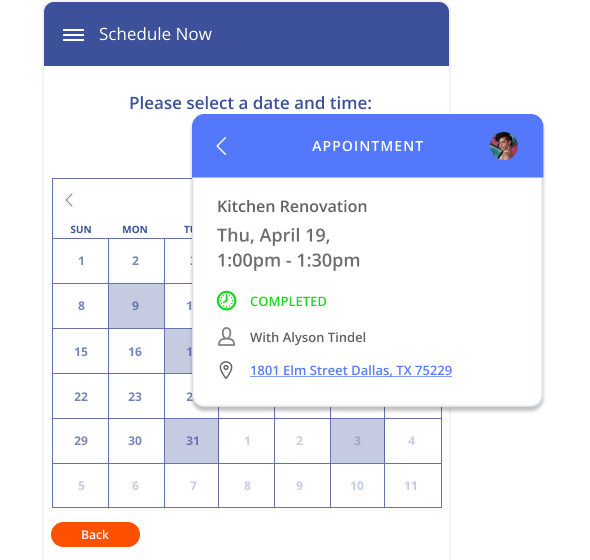 Home improvement maintenance appointment management in Thryv