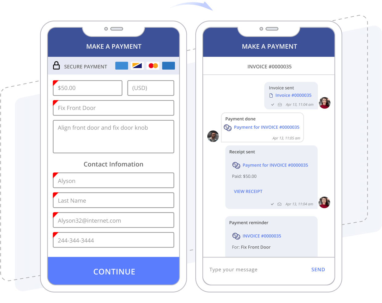 Managing home improvement maintenance client invoicing and receipts in Thryv