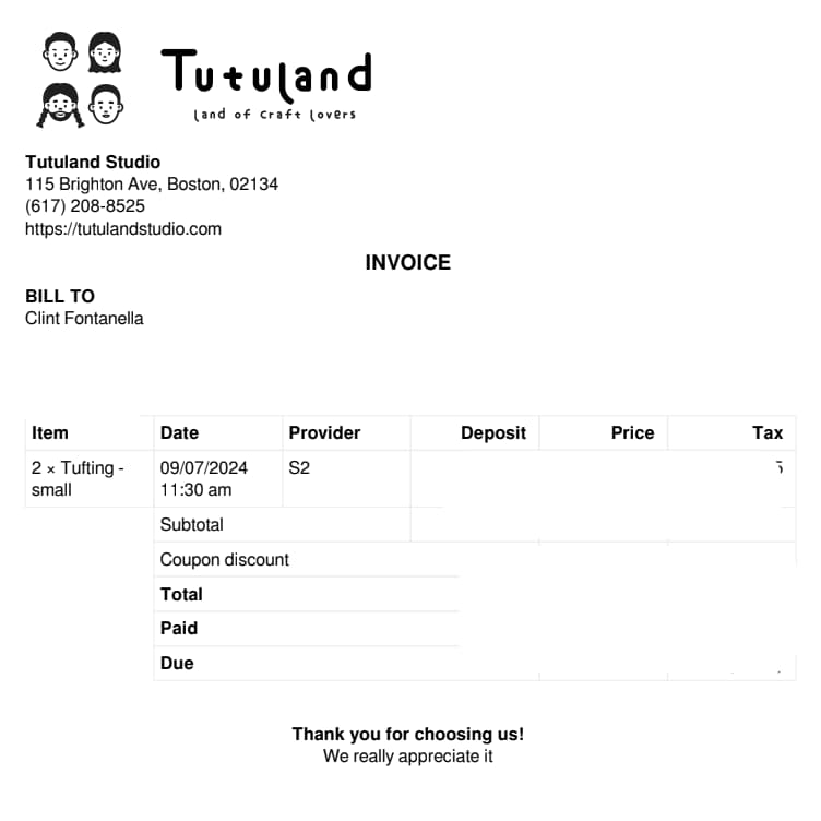 example of invoice marketing for contractors